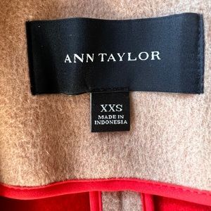 Ann Taylor XXS wool jacket with red contract lining